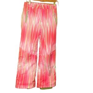𝅺Girls spyder spider pink stripe ski snow pants size 14 kids